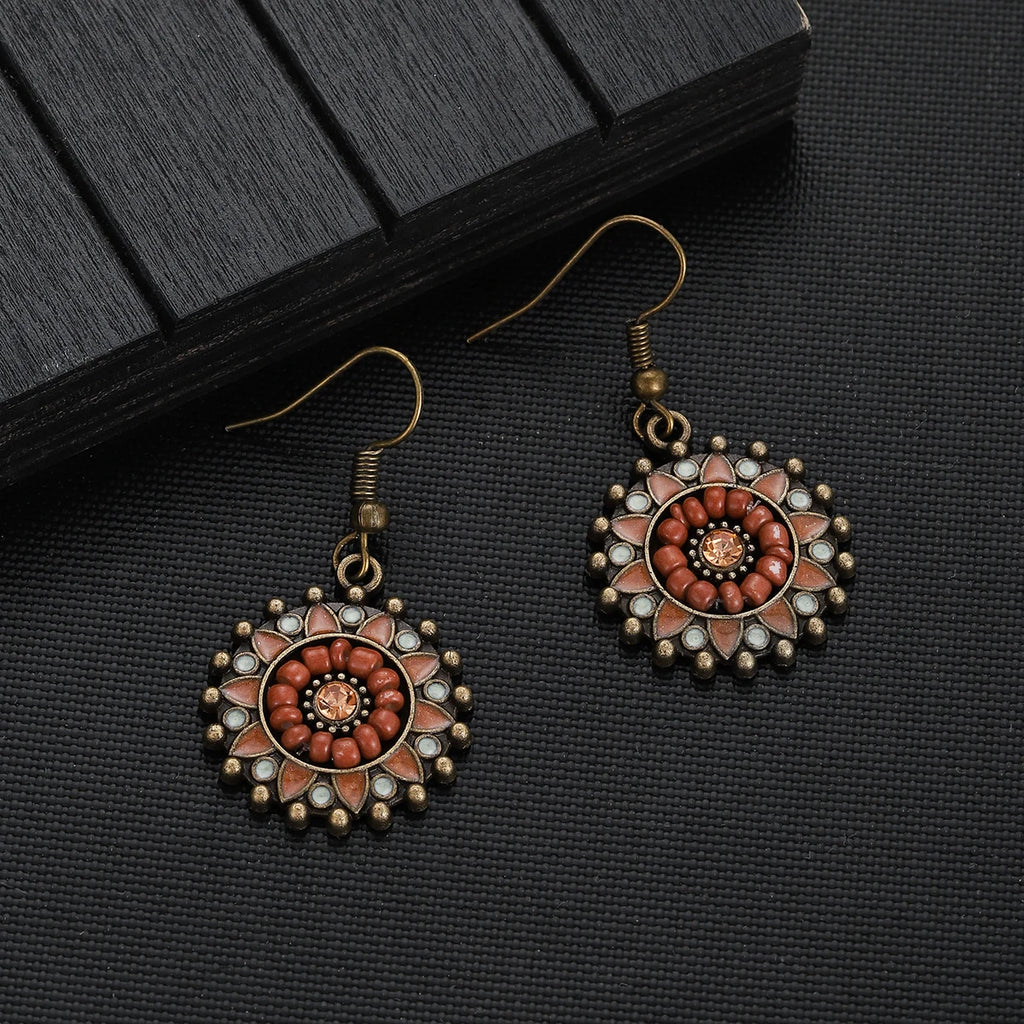 Wildflower Wood Beaded Boho Earrings