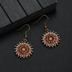 Wildflower Wood Beaded Boho Earrings