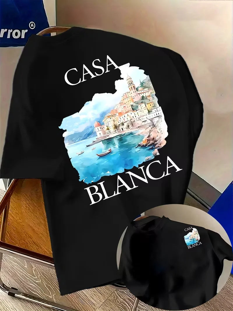 Casablanca Coastal Scenery Graphic T-Shirt