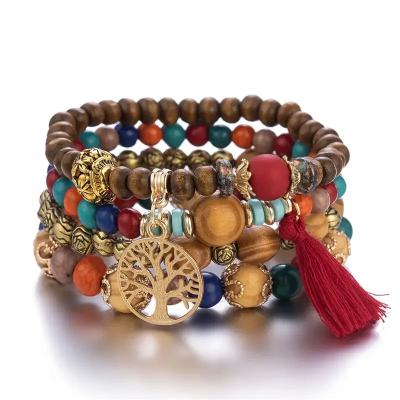 Boho Tree Of Life Bracelet Set