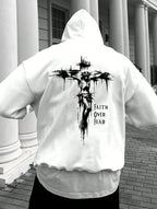 FAITH OVER FEAR Printed Men's Cotton Hoodieer