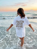 Womens Faith Over Fear Letter Printing  T-Shirt