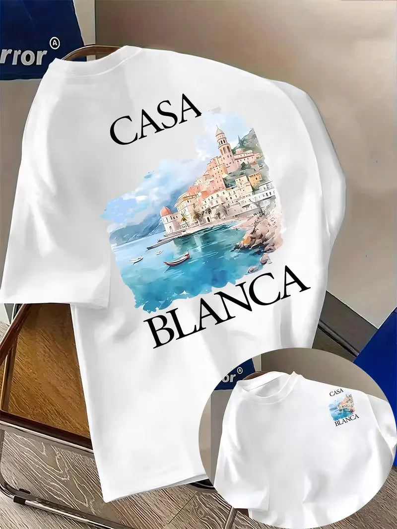 Casablanca Coastal Scenery Graphic T-Shirt