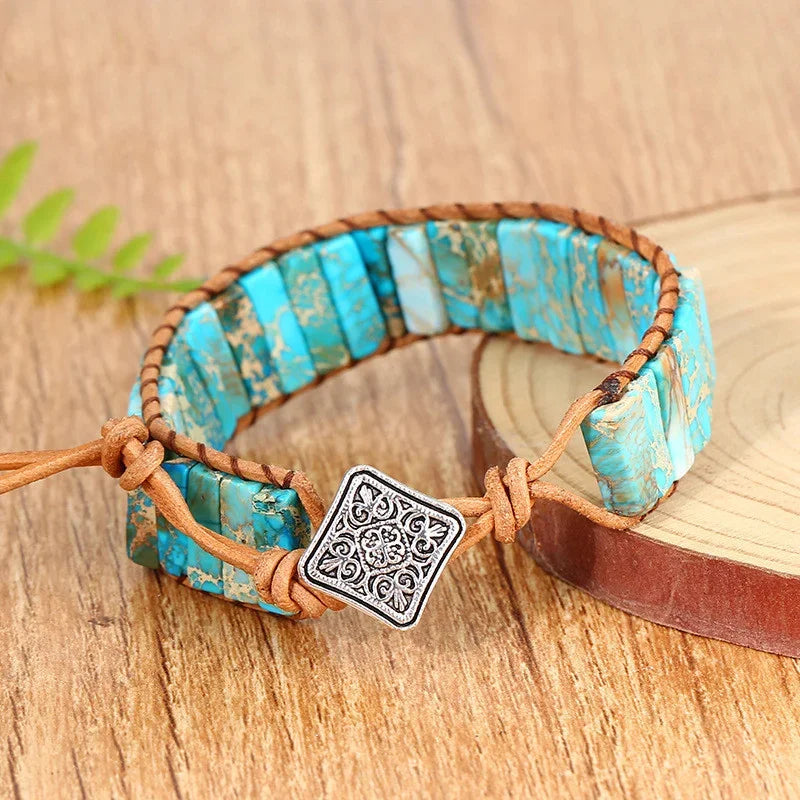 Coastal Earth Stone Charm Bracelet