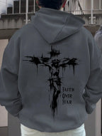FAITH OVER FEAR Printed Men's Cotton Hoodieer