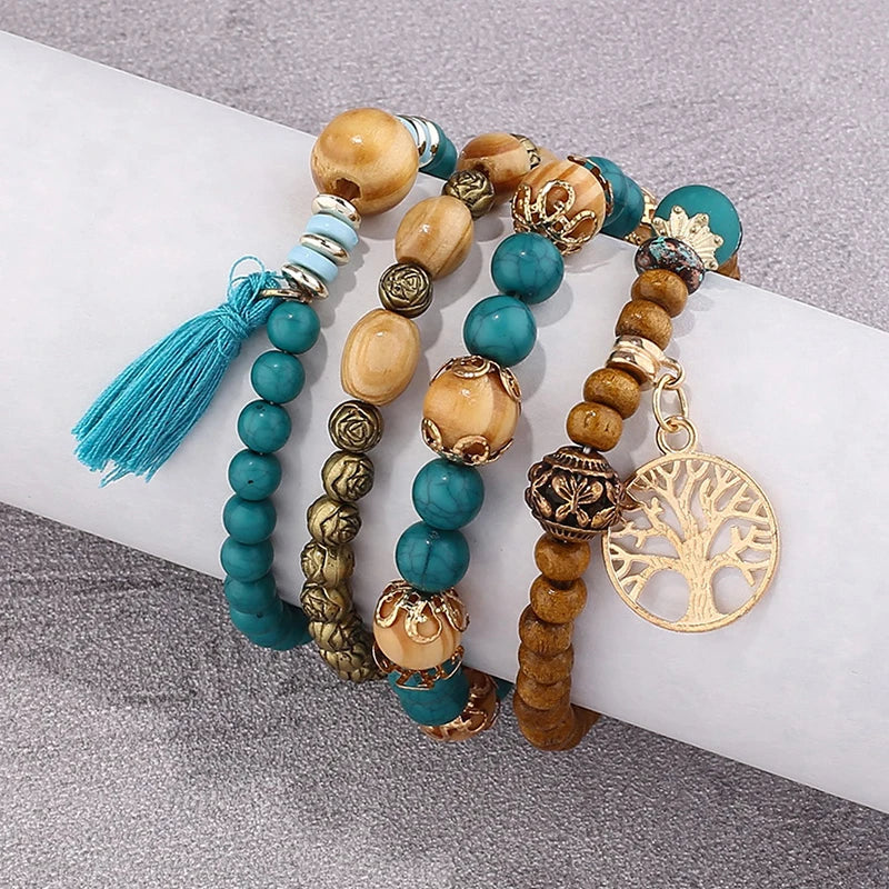 Boho Tree Of Life Bracelet Set