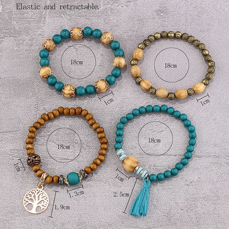 Boho Tree Of Life Bracelet Set
