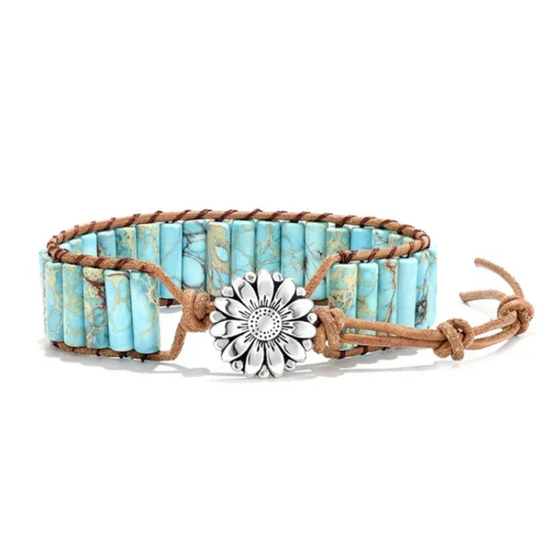 Coastal Earth Stone Charm Bracelet