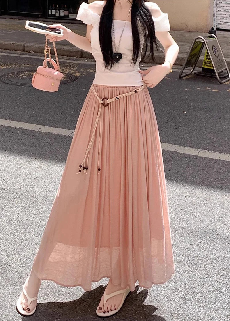 Coastal Linen Long Skirt