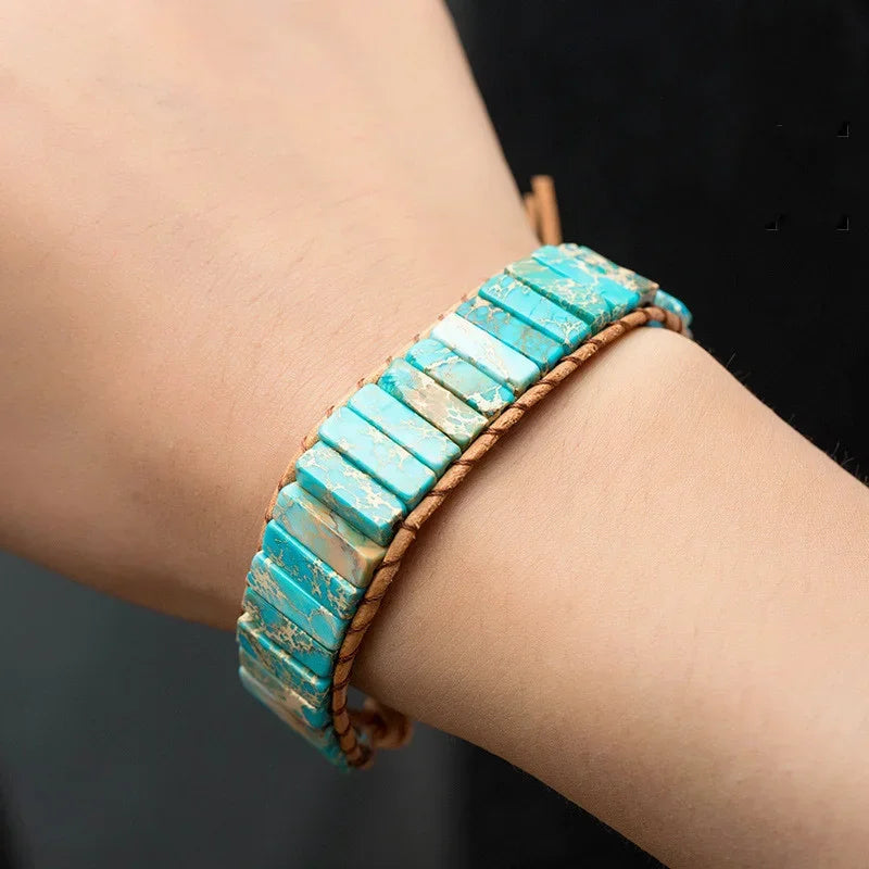 Coastal Earth Stone Charm Bracelet