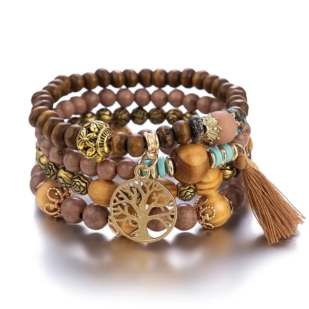 Boho Tree Of Life Bracelet Set
