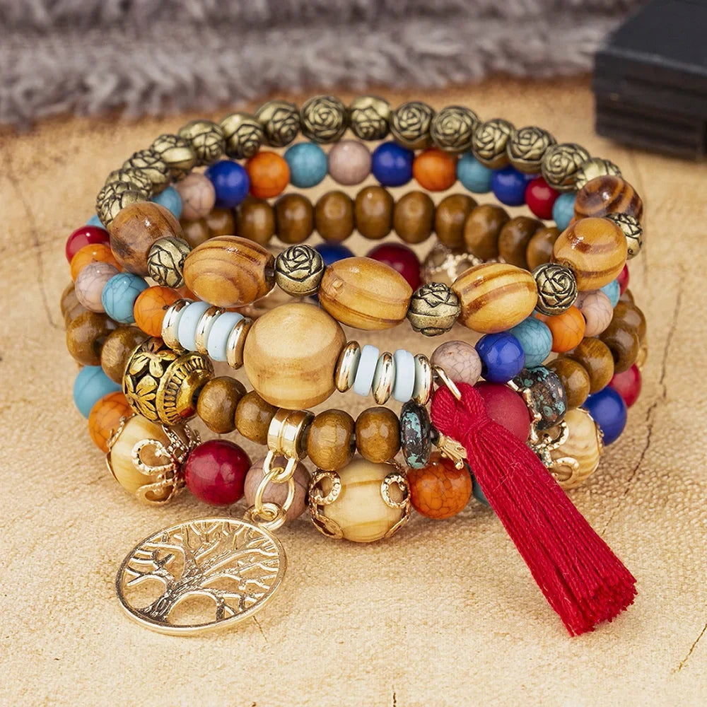 Boho Tree Of Life Bracelet Set
