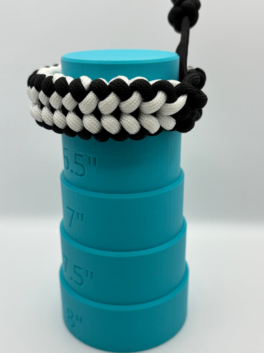 Handmade Grin of a Wolf Paracord Bracelet (Black/White) image 4