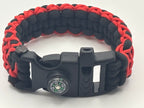 Handmade Stitched Cobra Knot Paracord Bracelet (Blk/Red) image 0