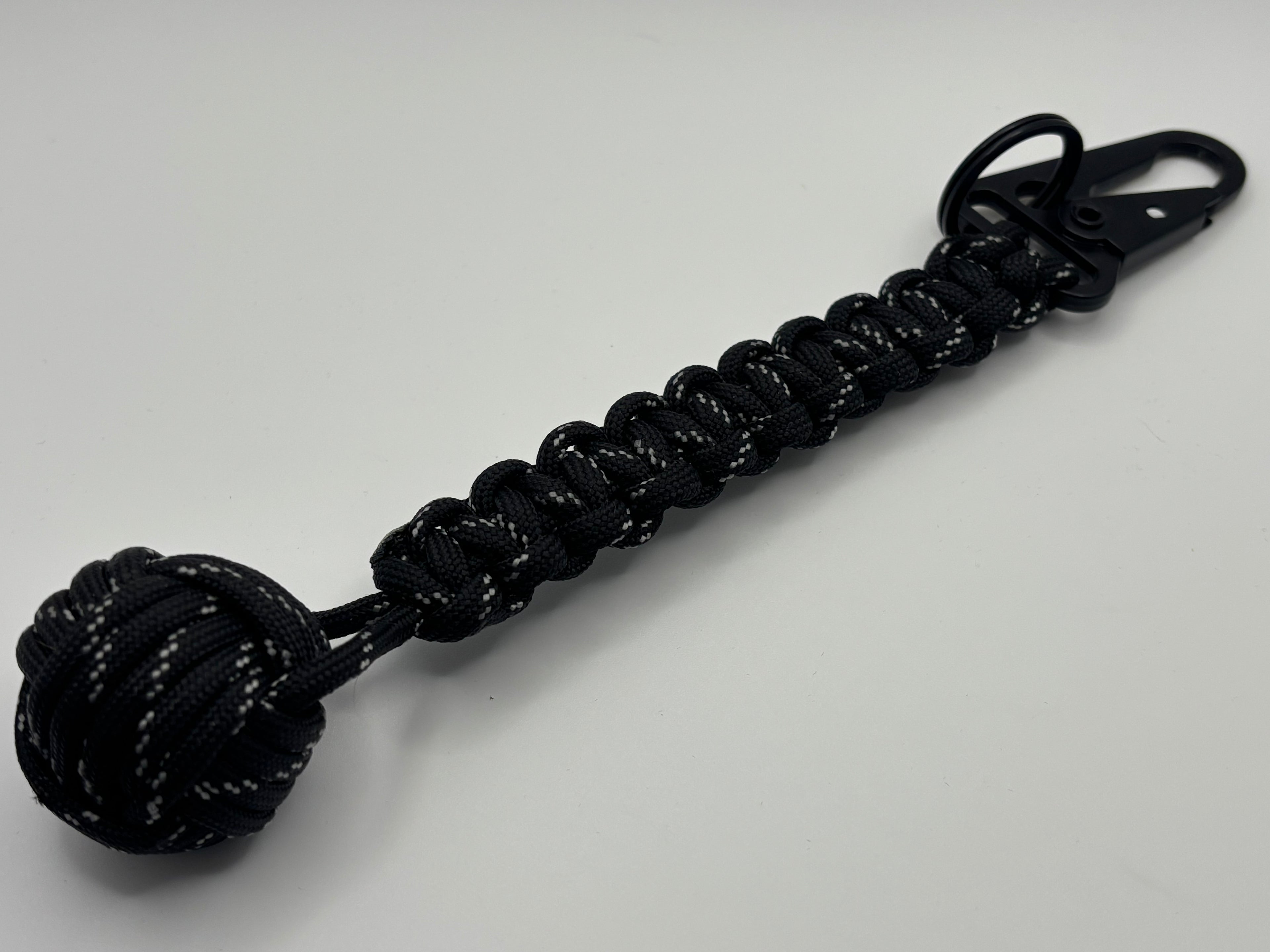Handmade Monkey Fist Paracord Keychain (Black) image 0