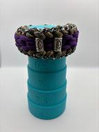 Chain Mail Paracord Bracelet with Viking Ruins Clasp – Purple & Desert image 3