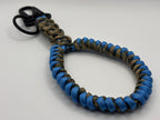 Handmade Blue & Tan Cobra Weave Paracord Keychain image 0