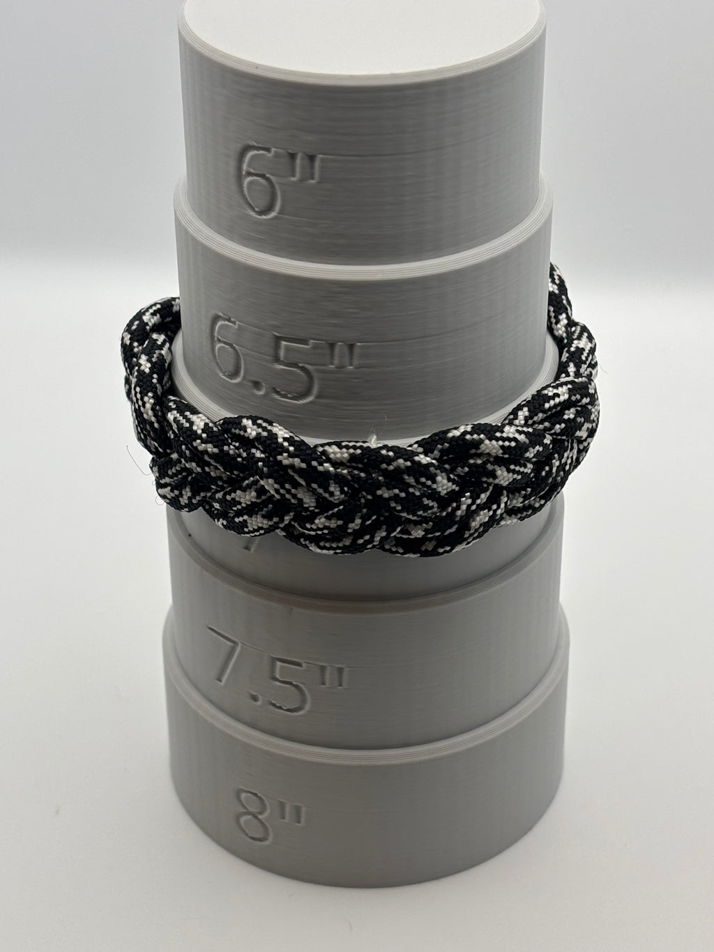 Handmade Light Double Braided Paracord Bracelet (Blk/Wht) image 2