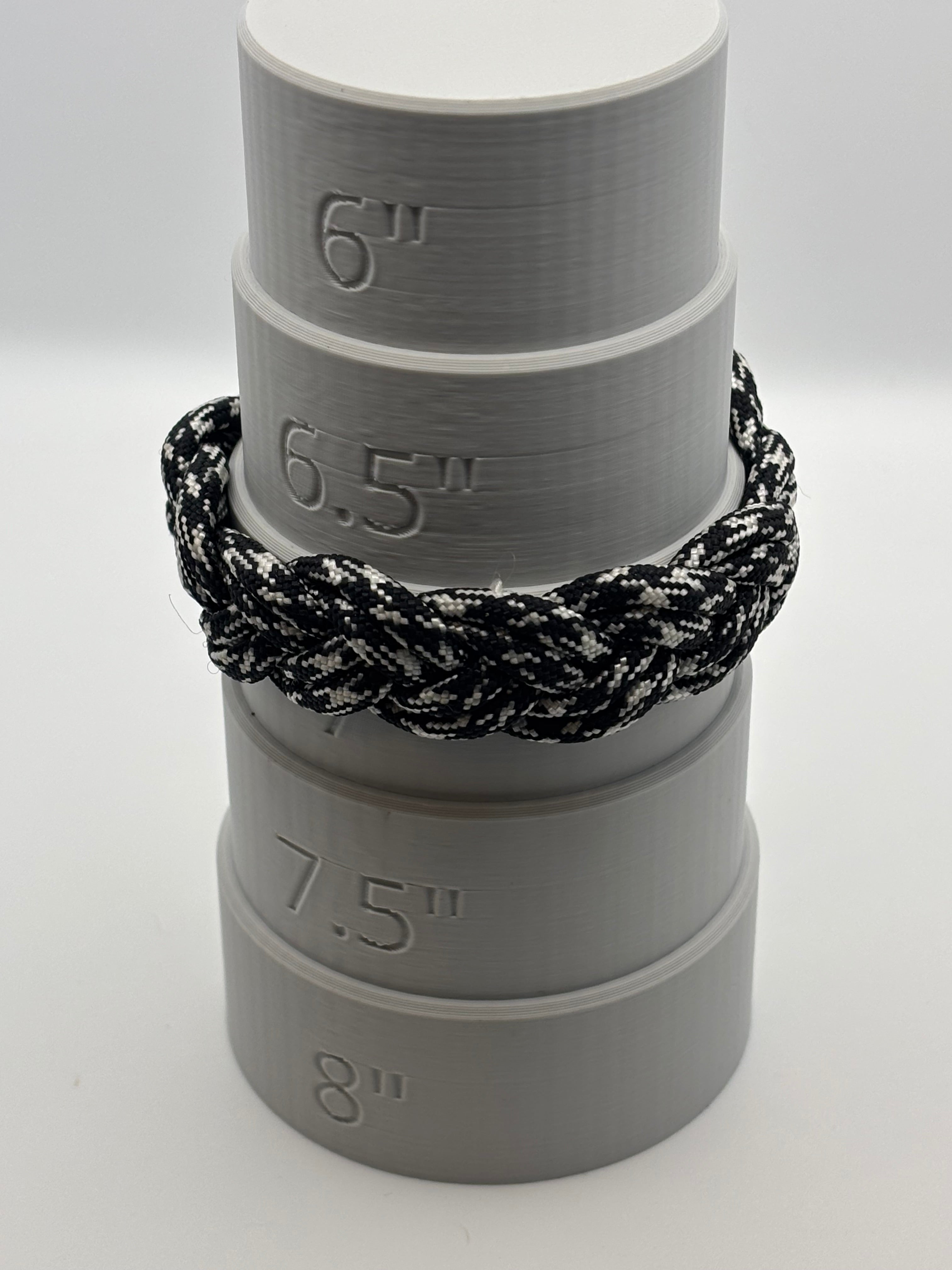 Handmade Light Double Braided Paracord Bracelet (Blk/Wht) image 2