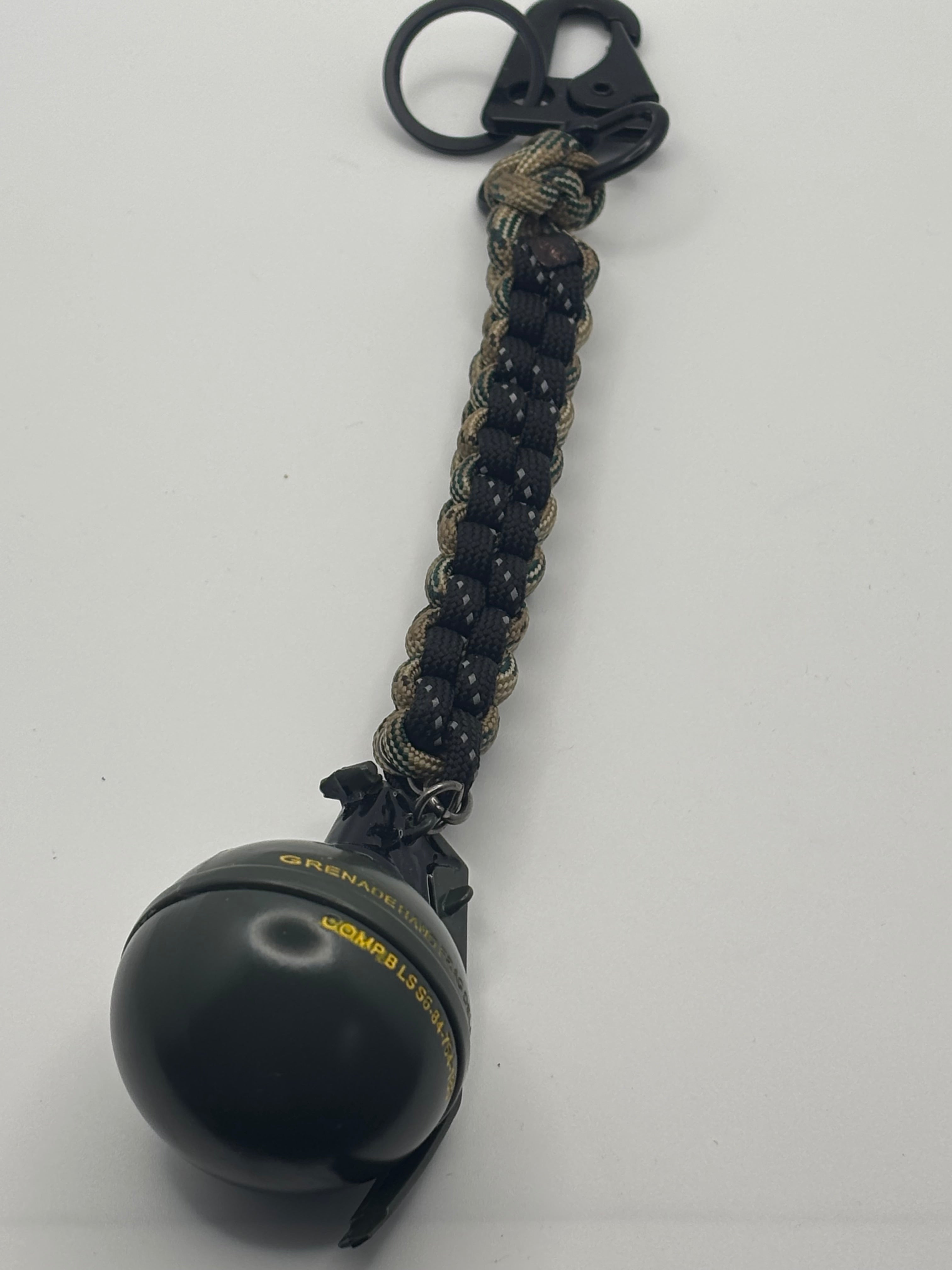 Handmade Square Knot Paracord Keychain with Grenade image 0