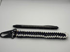 Handmade Sanctified Weave Paracord Keychain (Blk/Ppl/Wht) image 4