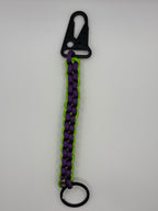 Handmade Square Knot Paracord Keychain (Prpl/NeonGrn) image 1