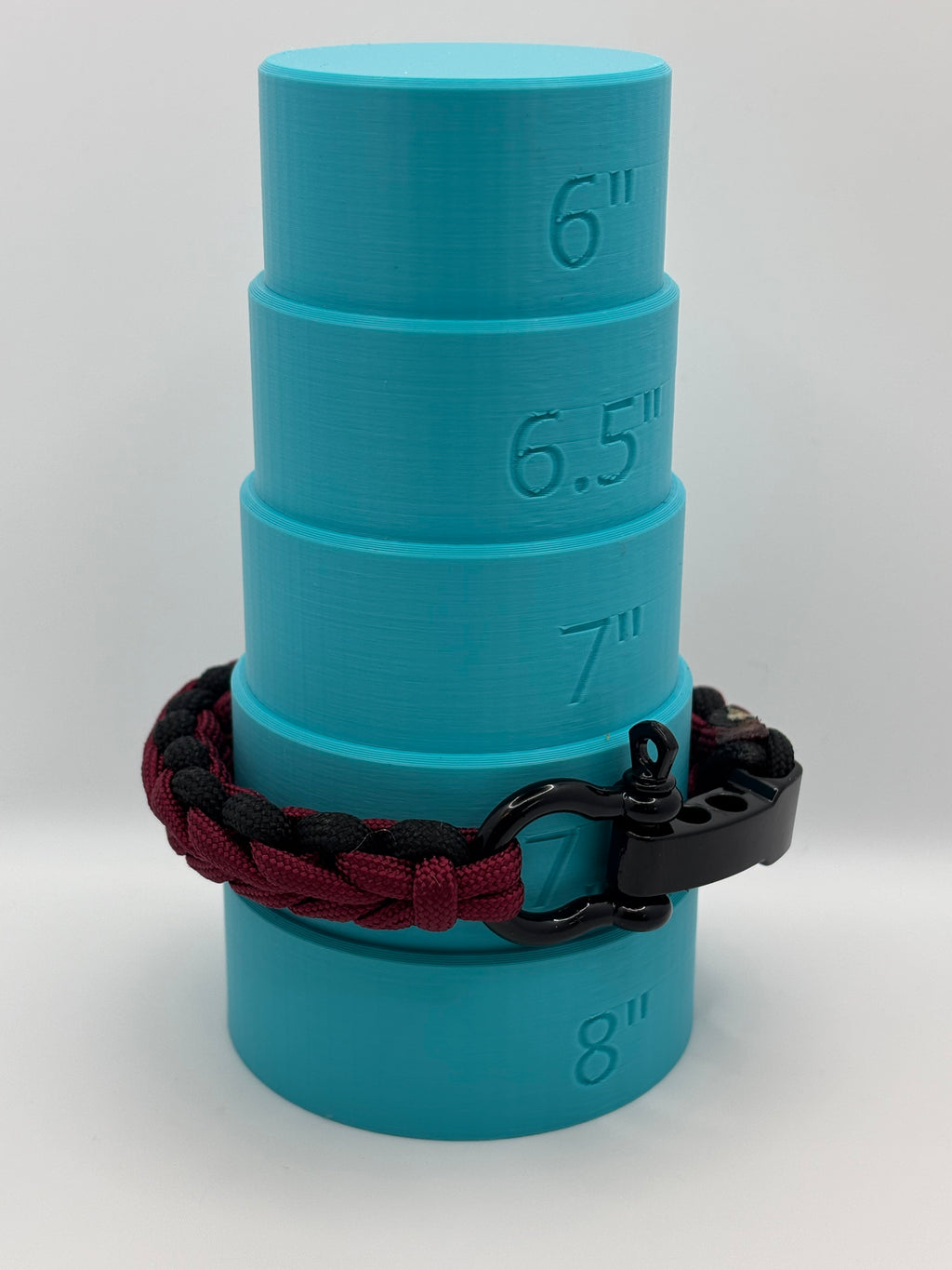 Waterfall Stitch Paracord Bracelet with Adjustable Clasp – Garnet & Black image 4