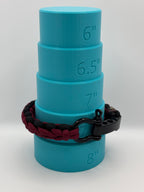 Waterfall Stitch Paracord Bracelet with Adjustable Clasp – Garnet & Black image 4