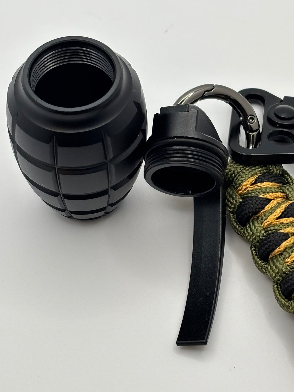 Stitched Snake Eye Keychain with Grenade-Style Pill Container image 4