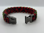Stitched Cobra Knot Paracord Bracelet with Metal Clasp – Red & Ylw image 2