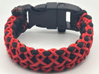 Handmade Stitched Cobra Knot Paracord Bracelet (Blk/Red) image 2