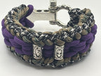 Chain Mail Paracord Bracelet with Viking Ruins Clasp – Purple & Desert image 0