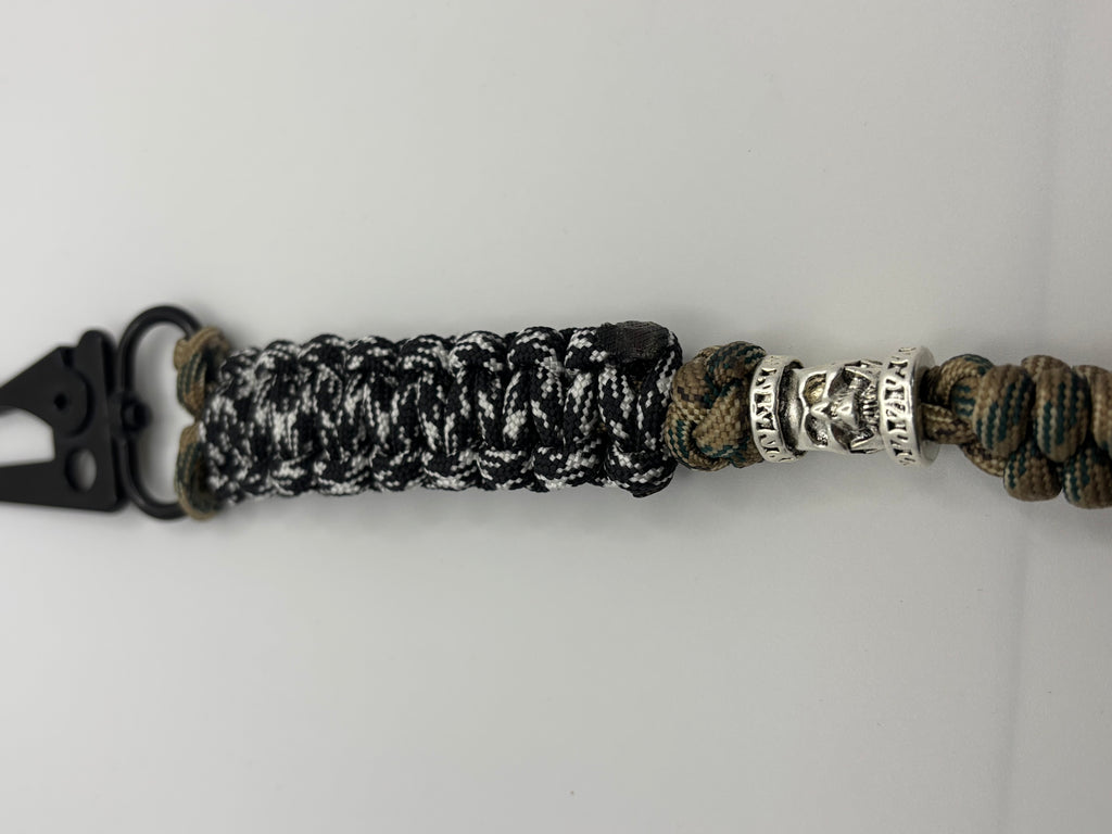 Handmade Rattlesnake Knot Paracord Keychain (Tan) image 1