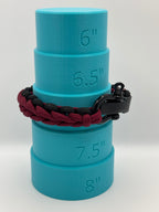 Waterfall Stitch Paracord Bracelet with Adjustable Clasp – Garnet & Black image 2