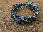 Handmade Light Double Braided Paracord Bracelet (Blk/Wht) image 5
