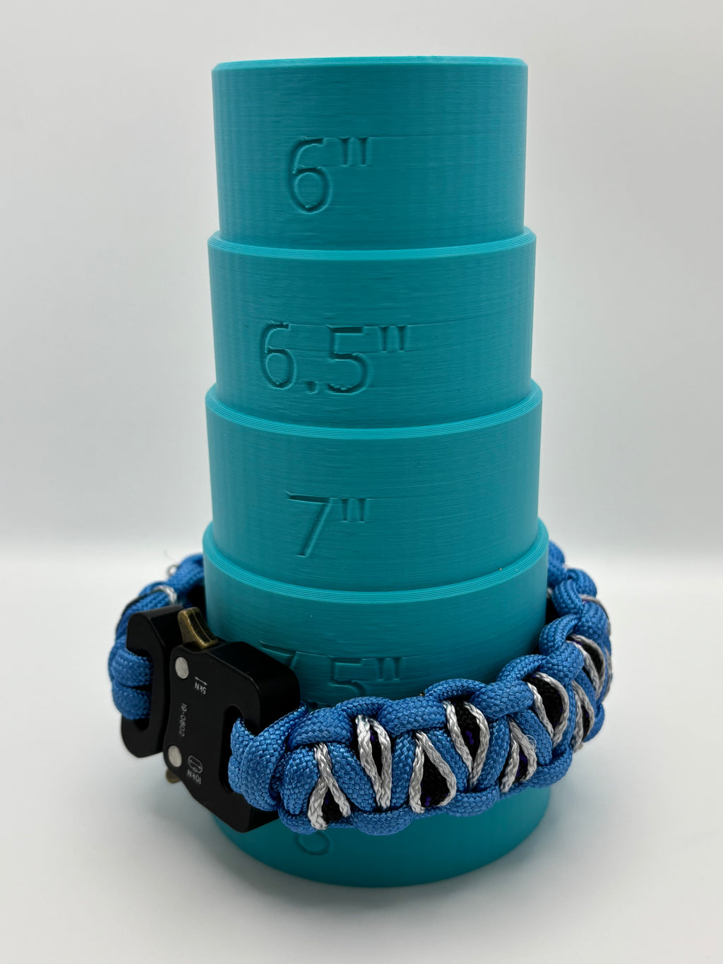 Handmade Stitched Solomon Dragon Paracord Bracelet – Blue & Black image 3