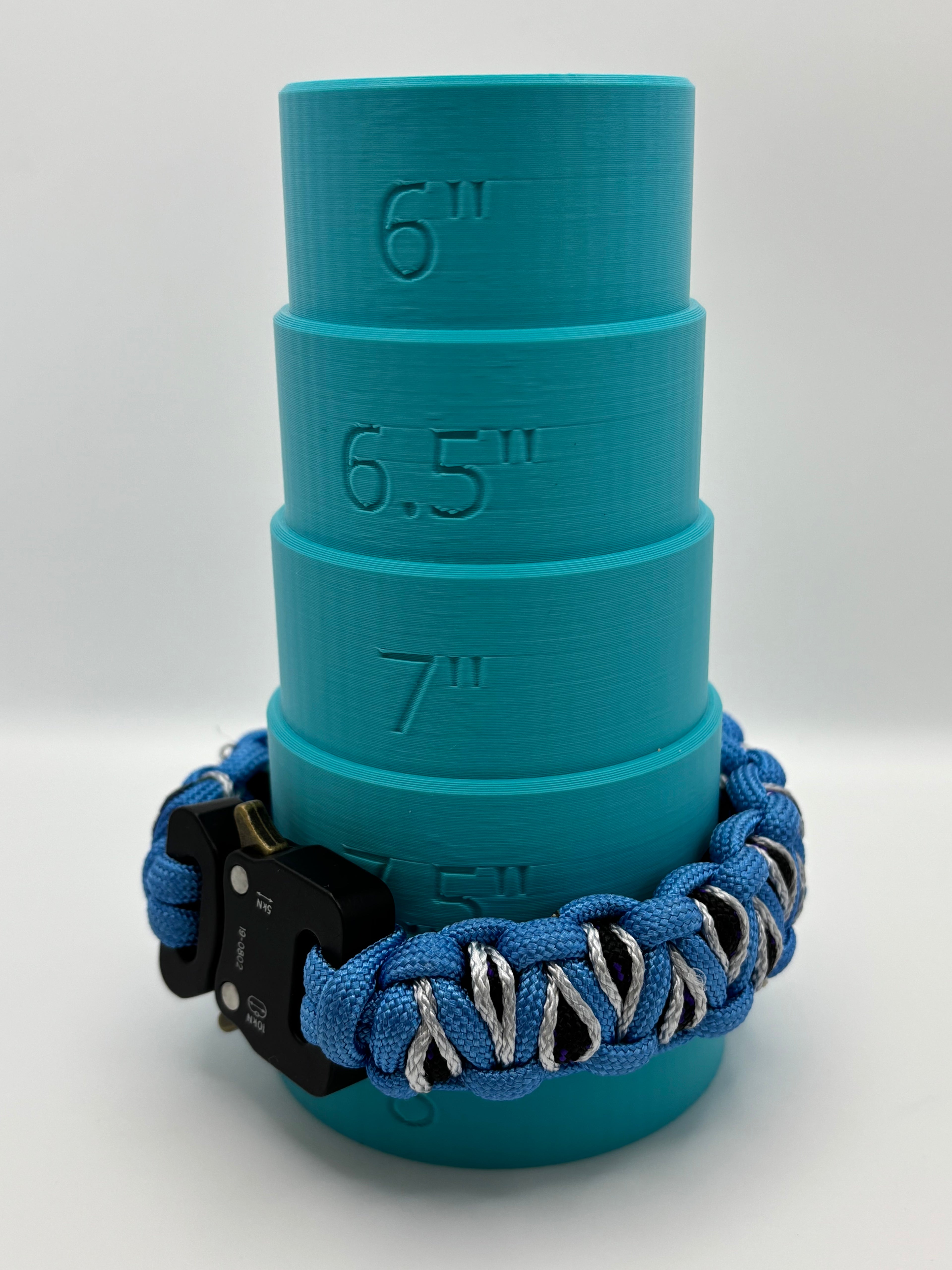 Handmade Stitched Solomon Dragon Paracord Bracelet – Blue & Black image 3