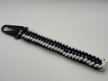 Handmade Sanctified Weave Paracord Keychain (Blk/Ppl/Wht) image 0