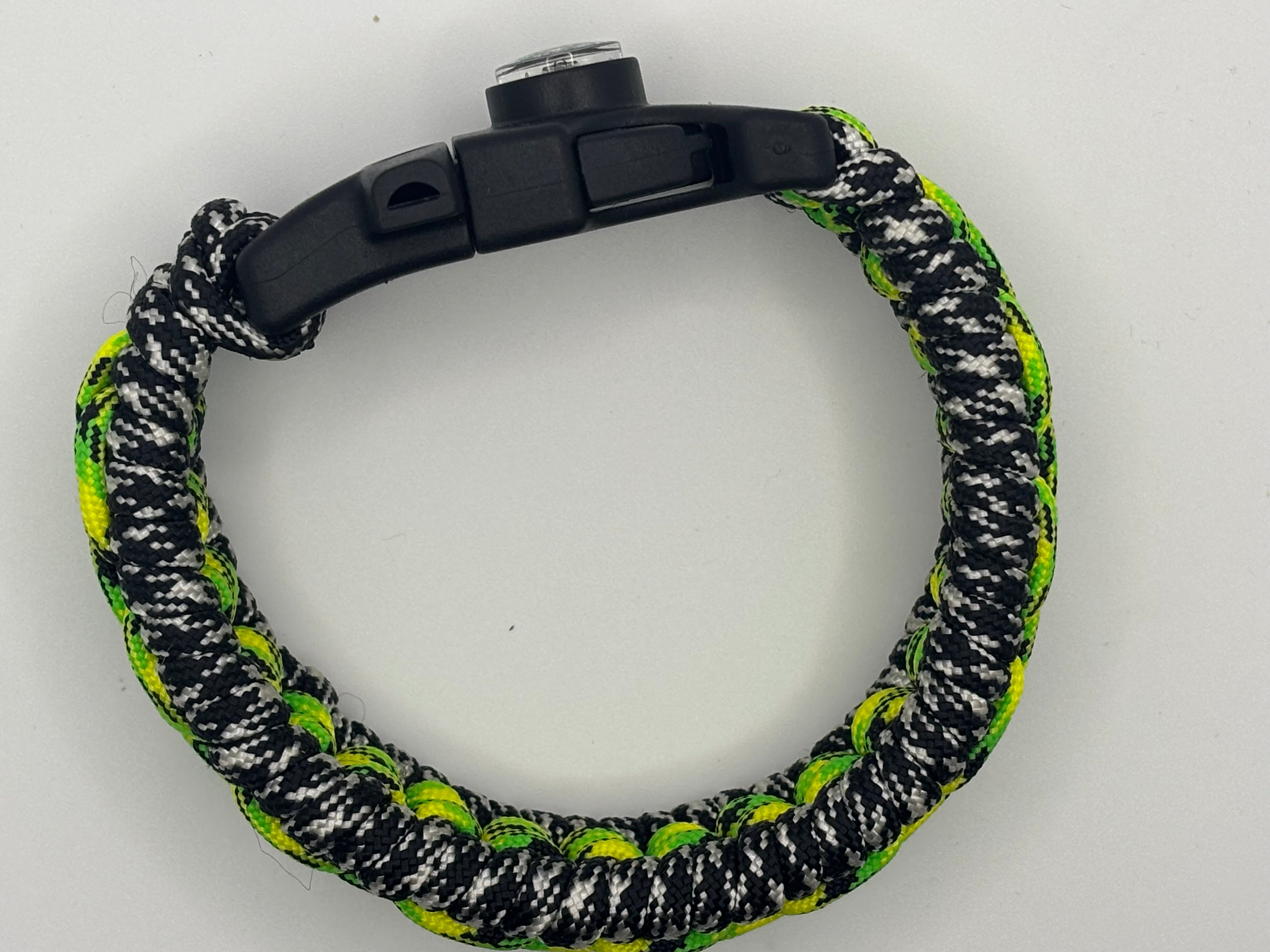 Handmade Chain Mate Paracord Bracelet (Grn/Blk/Stipe) image 2