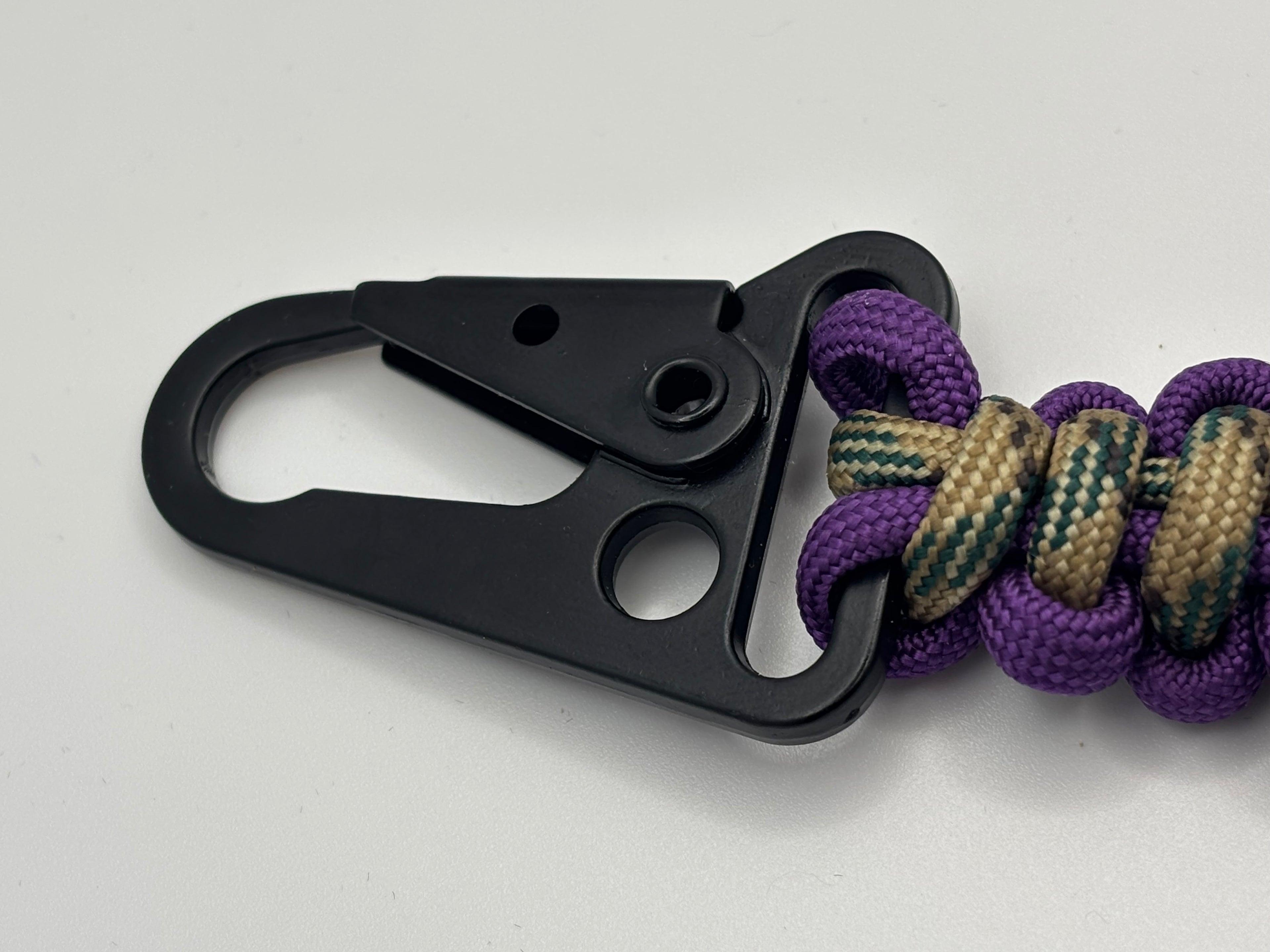 Handmade Bootlace Braid Paracord Keychain (Prpl/Tan) image 2