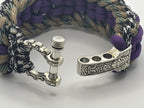 Chain Mail Paracord Bracelet with Viking Ruins Clasp – Purple & Desert image 2