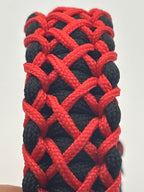 Handmade Stitched Cobra Knot Paracord Bracelet (Blk/Red) image 1