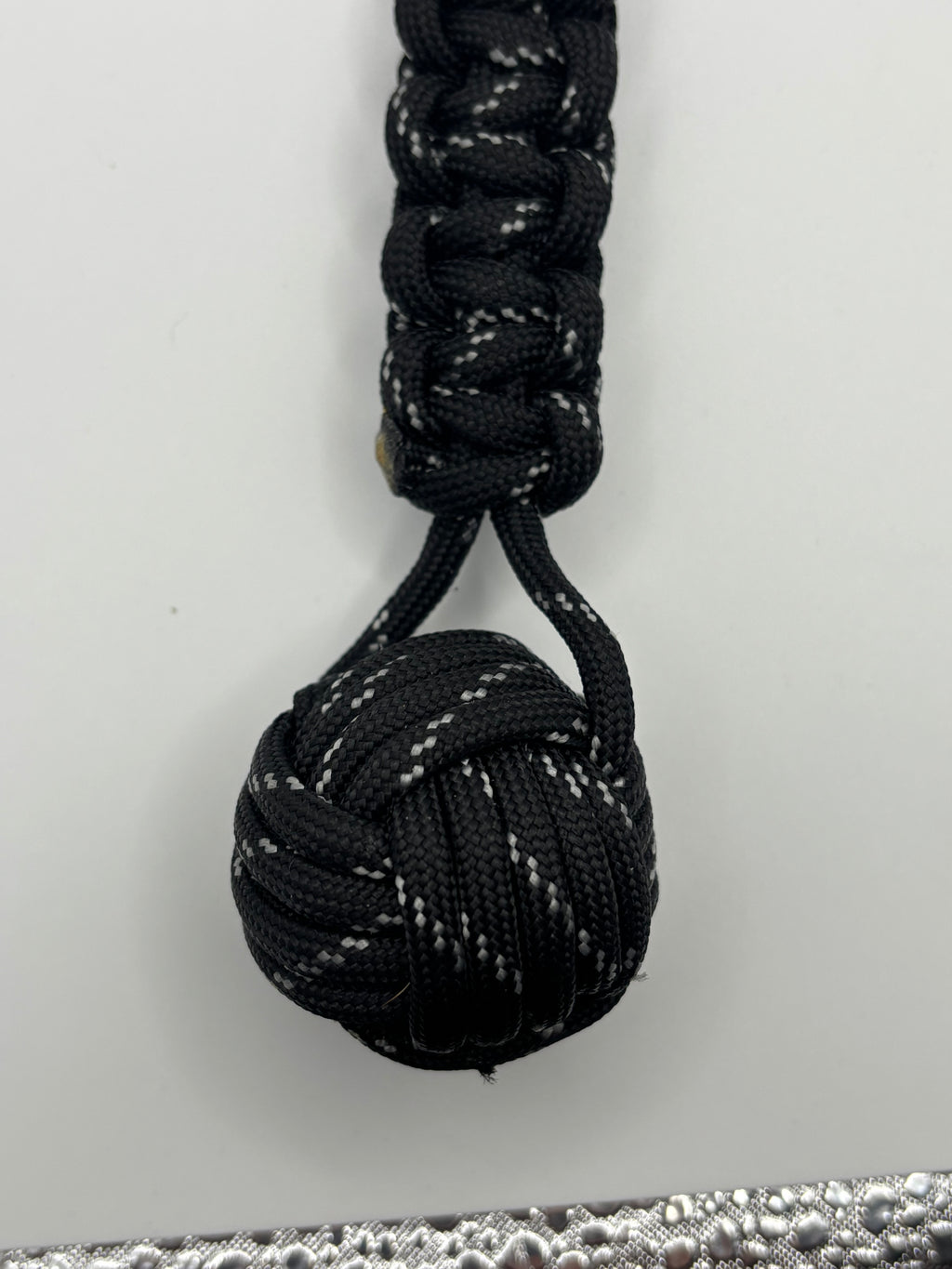Handmade Monkey Fist Paracord Keychain (Black) image 3
