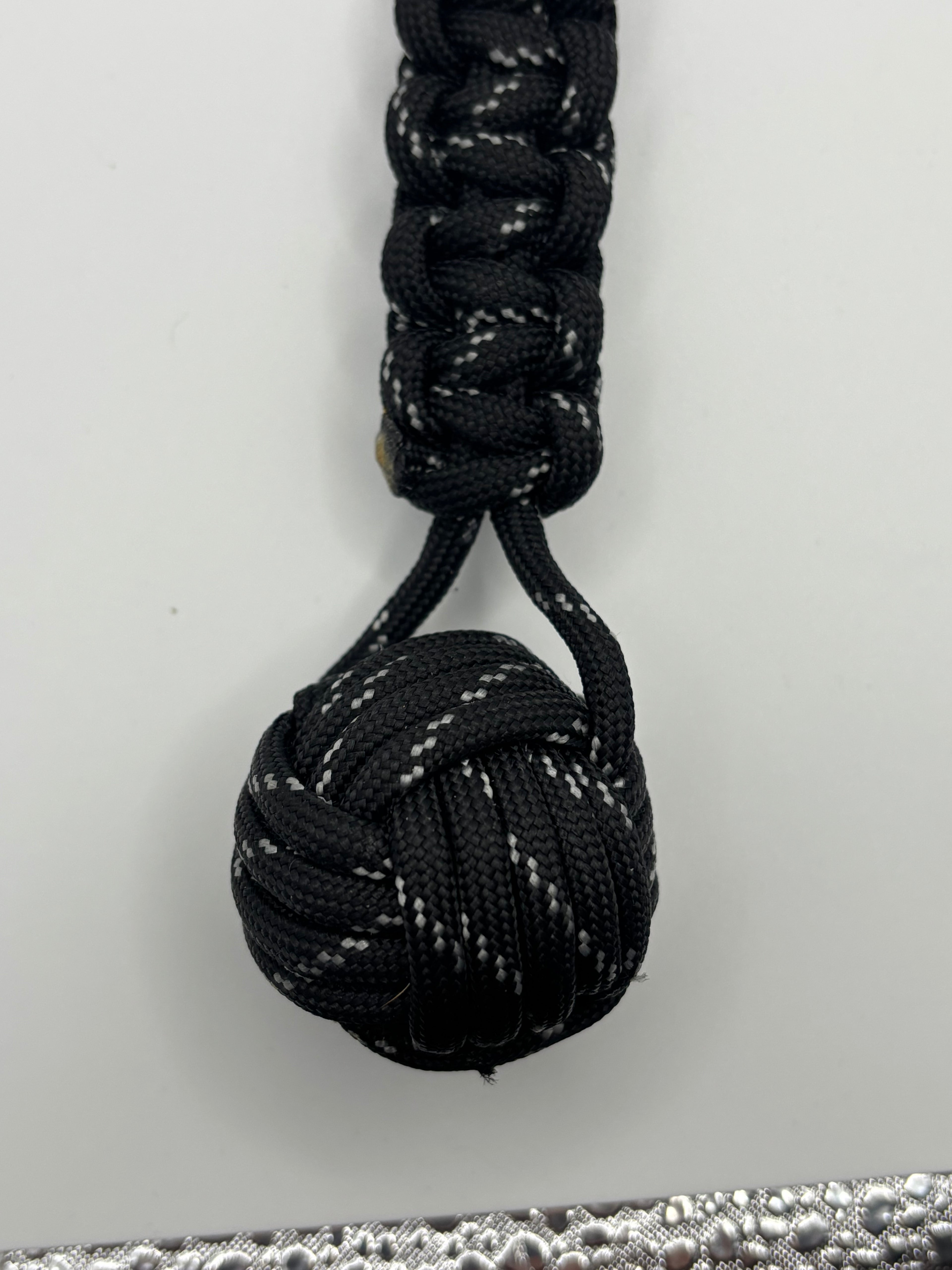 Handmade Monkey Fist Paracord Keychain (Black) image 3