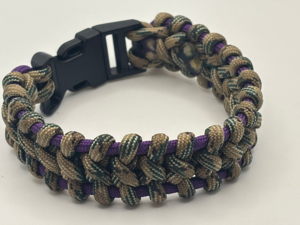 Handmade JCL Bar Paracord Bracelet – Purple & Tan image 0