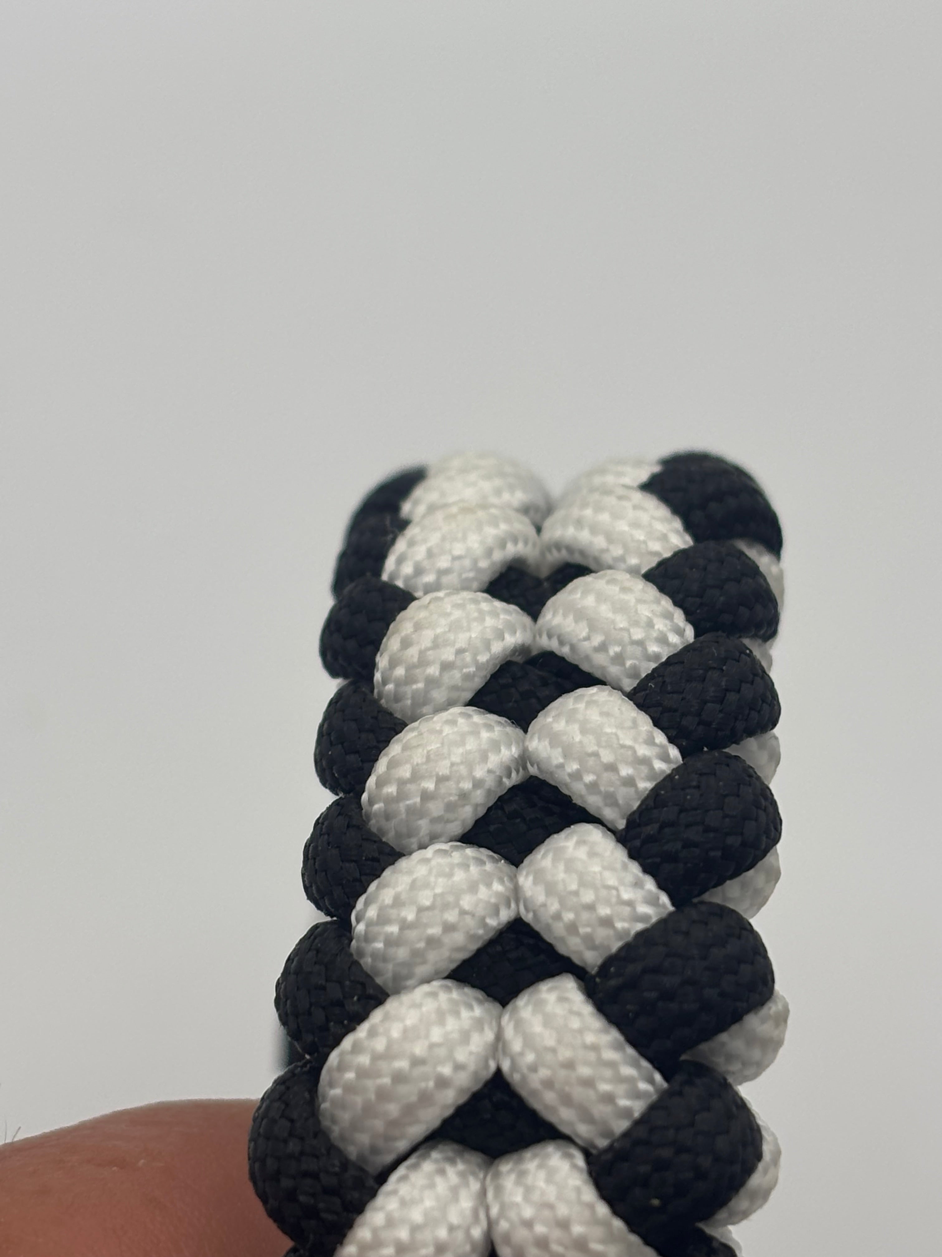 Handmade Grin of a Wolf Paracord Bracelet (Black/White) image 3