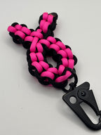 Handmade Pink Ribbon Shaped Paracord Keychain image 2