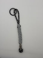 Handmade Snake Bead Paracord Keychain – Grey image 1