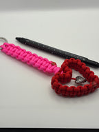 Handmade Red Heart Cobra Paracord Keychain image 5